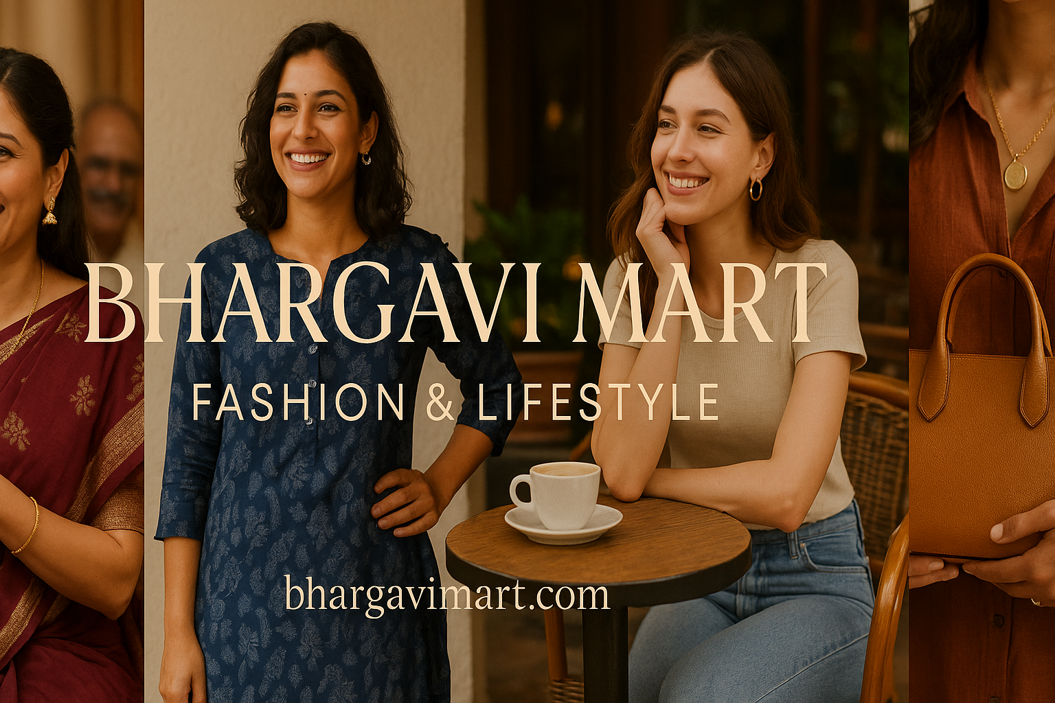 provide image for category “Fashion & Lifestyle” items for store name "Bhargavi Mart" on website "bhargavimart.com". make it such a way that people can relate and trust to buy more.