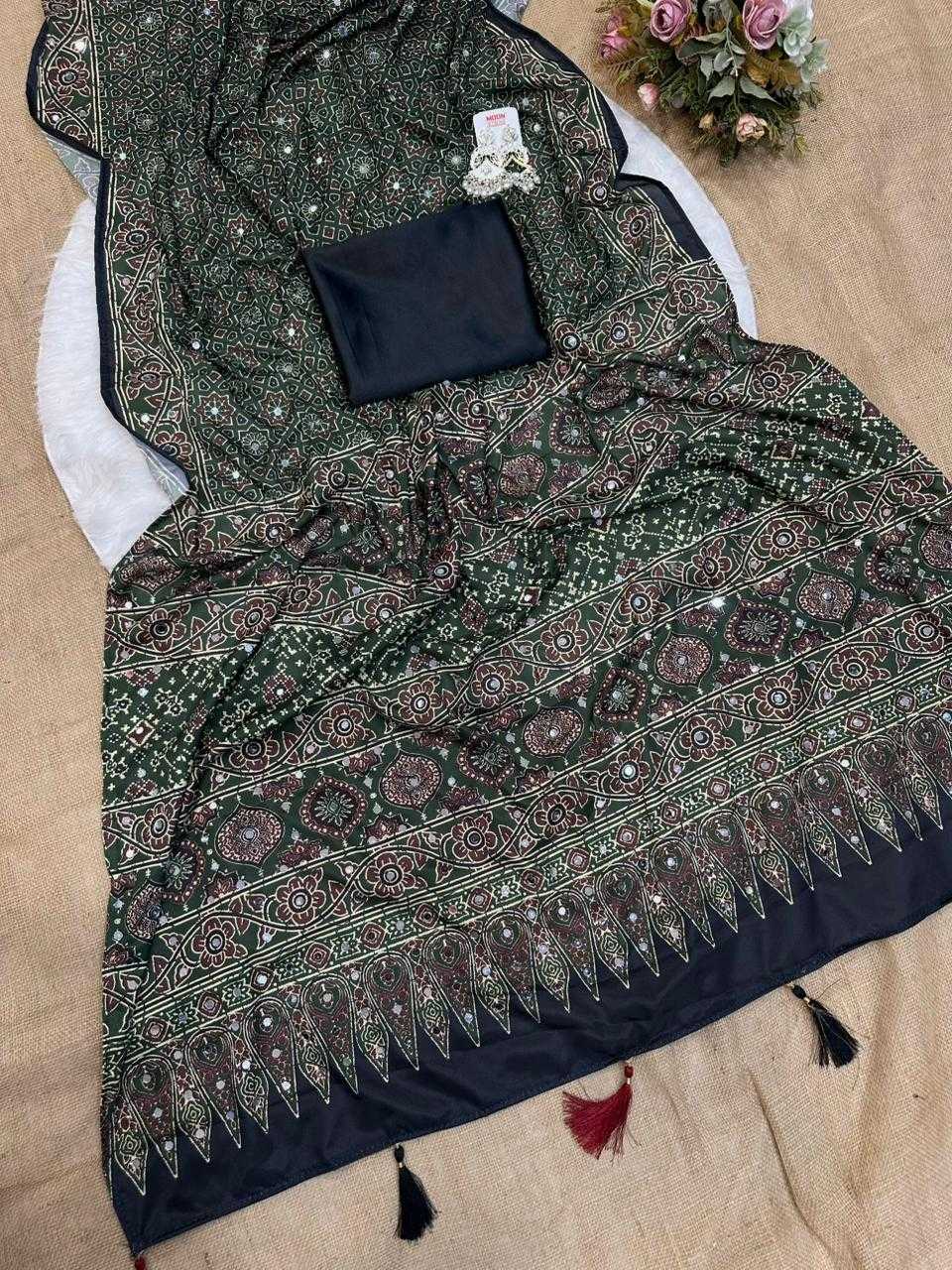 Crepe Silk Sarees - Printed Sarees   BM40