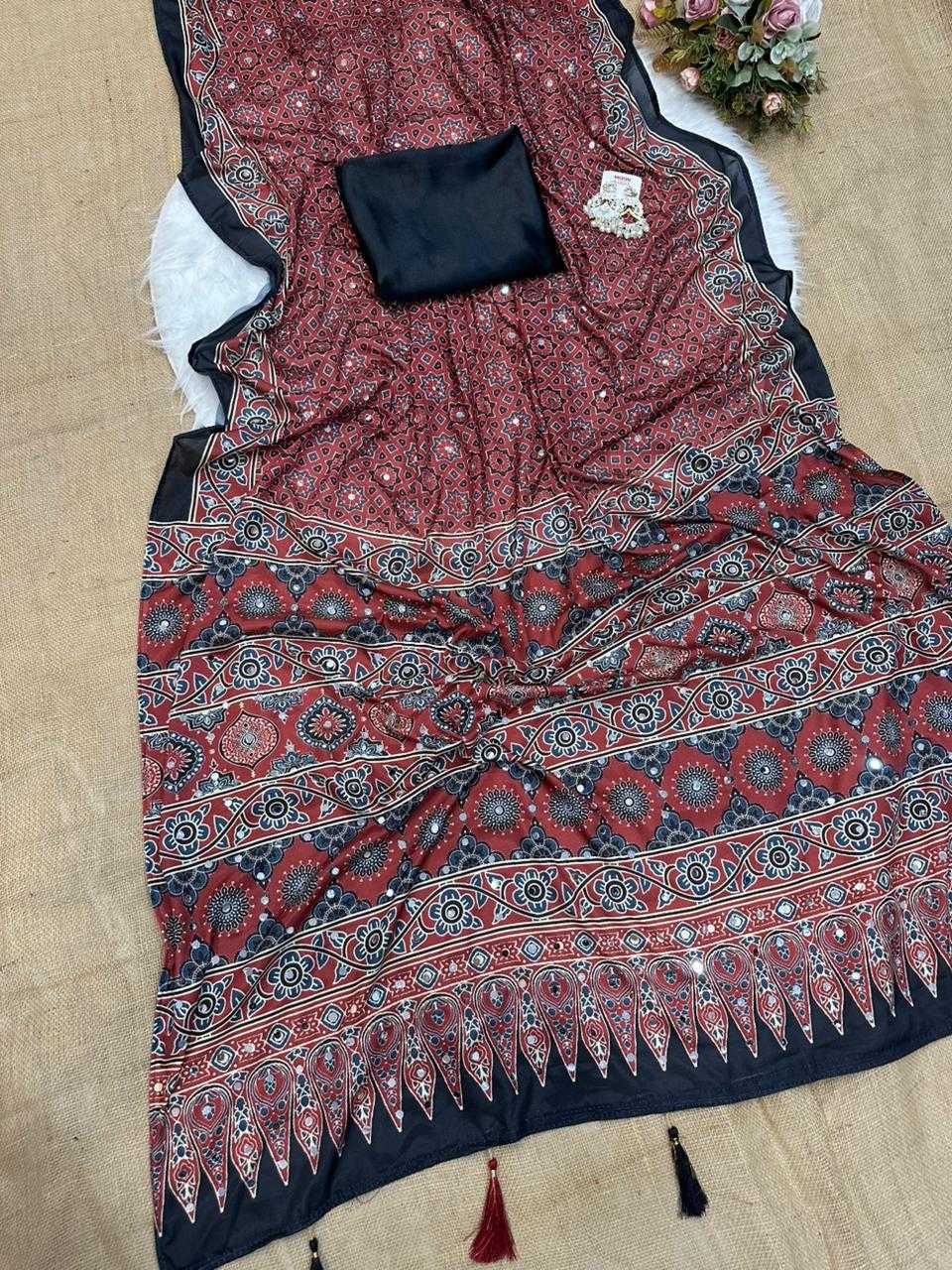 Crepe Silk Sarees - Printed Sarees   BM40