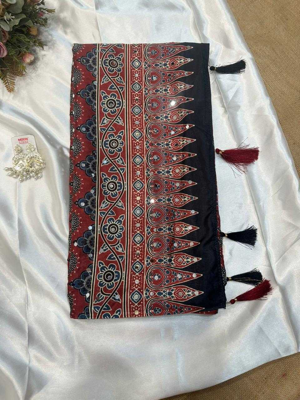 Crepe Silk Sarees - Printed Sarees   BM40