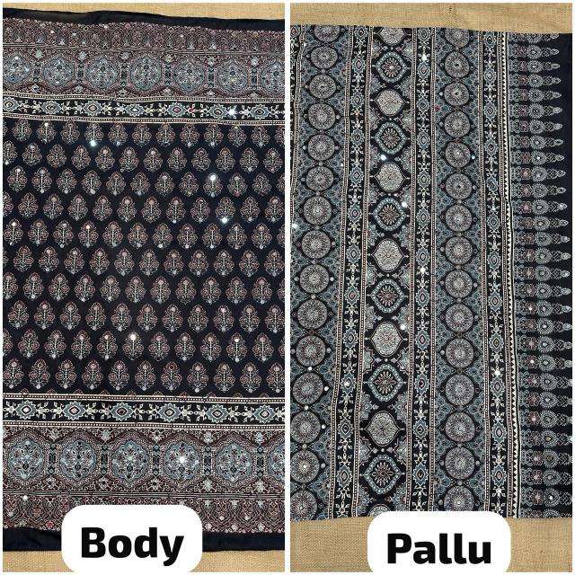 Crepe Silk Sarees - Printed Sarees   BM40