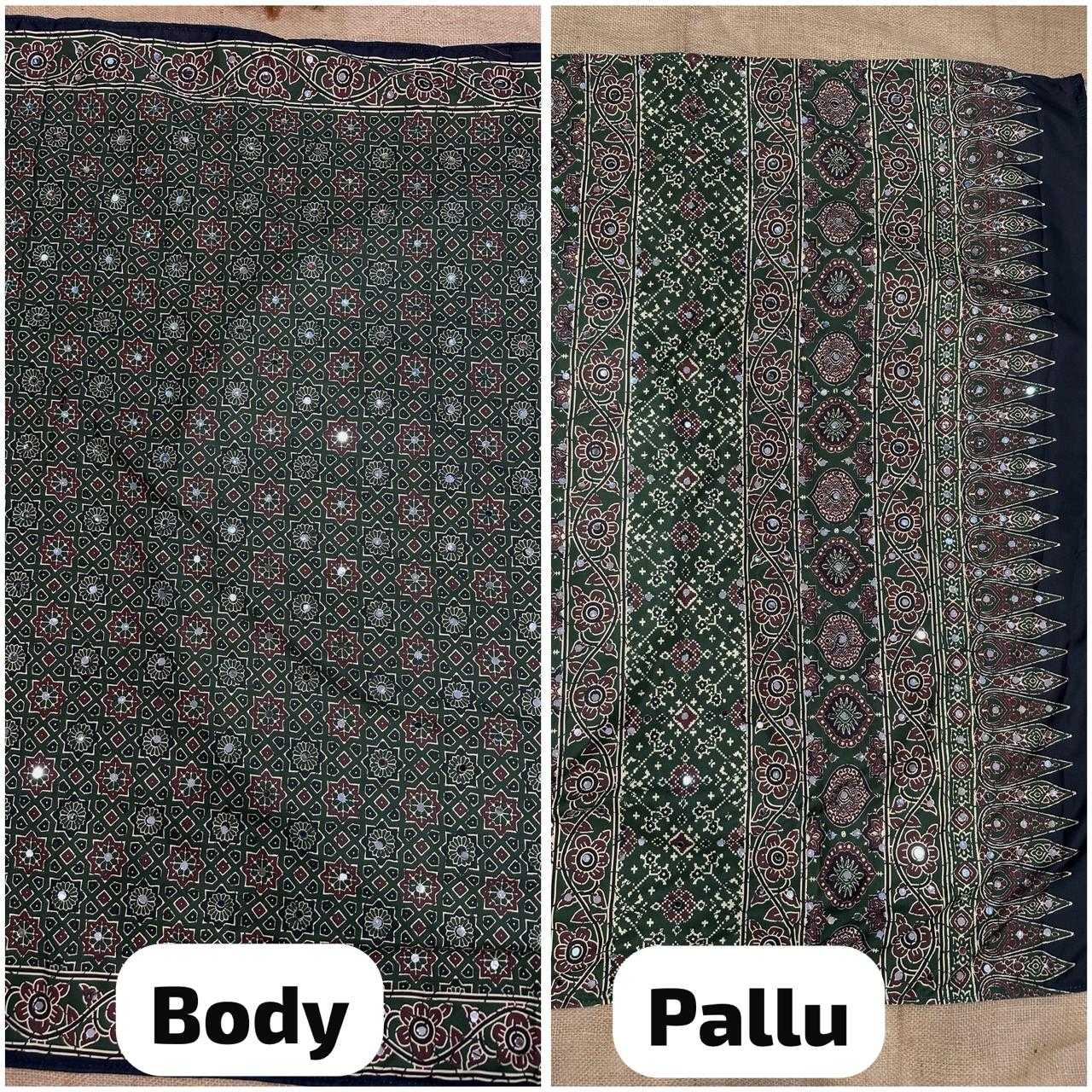 Crepe Silk Sarees - Printed Sarees   BM40