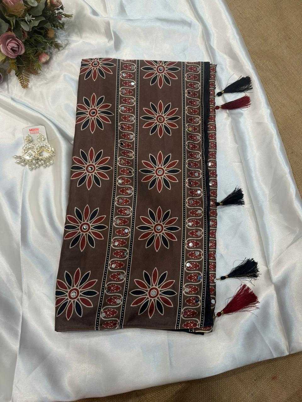 Crepe Silk Sarees - Printed Sarees   BM40