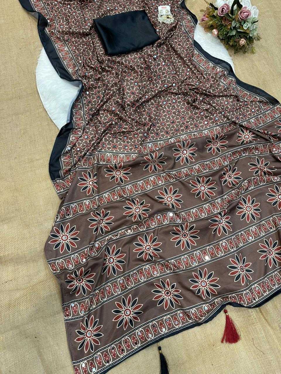 Crepe Silk Sarees - Printed Sarees   BM40