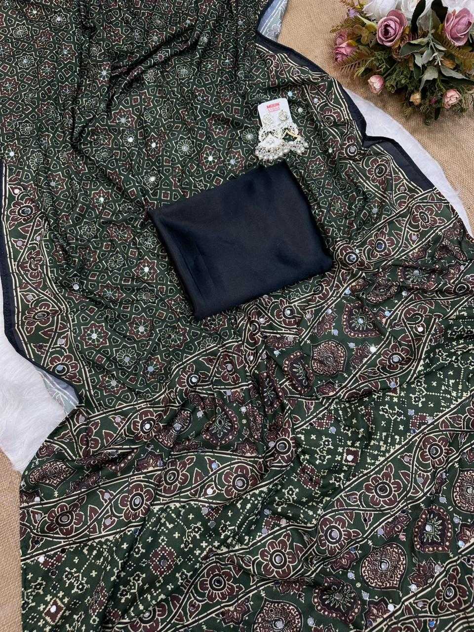 Crepe Silk Sarees - Printed Sarees   BM40