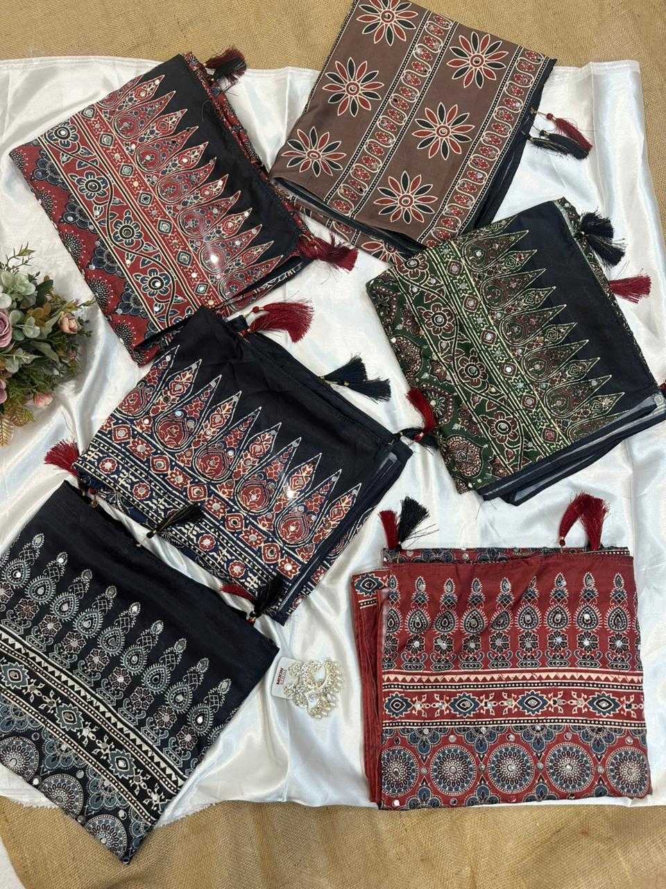 Crepe Silk Sarees - Printed Sarees   BM40