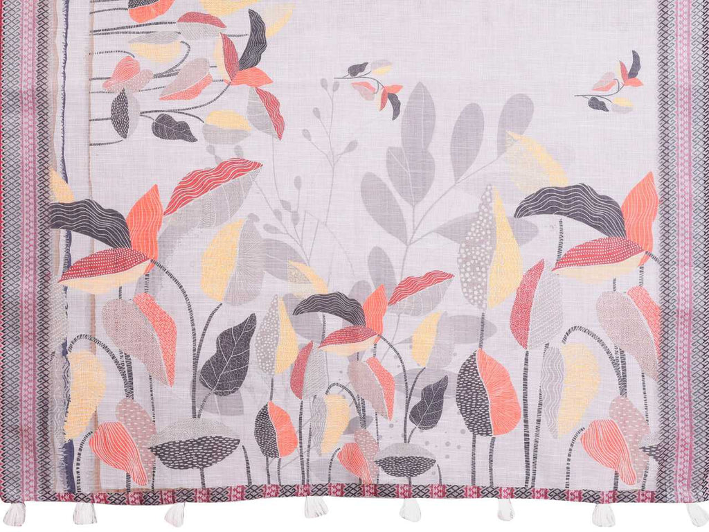 Printed Sarees - Cotton Linen Sarees BM53