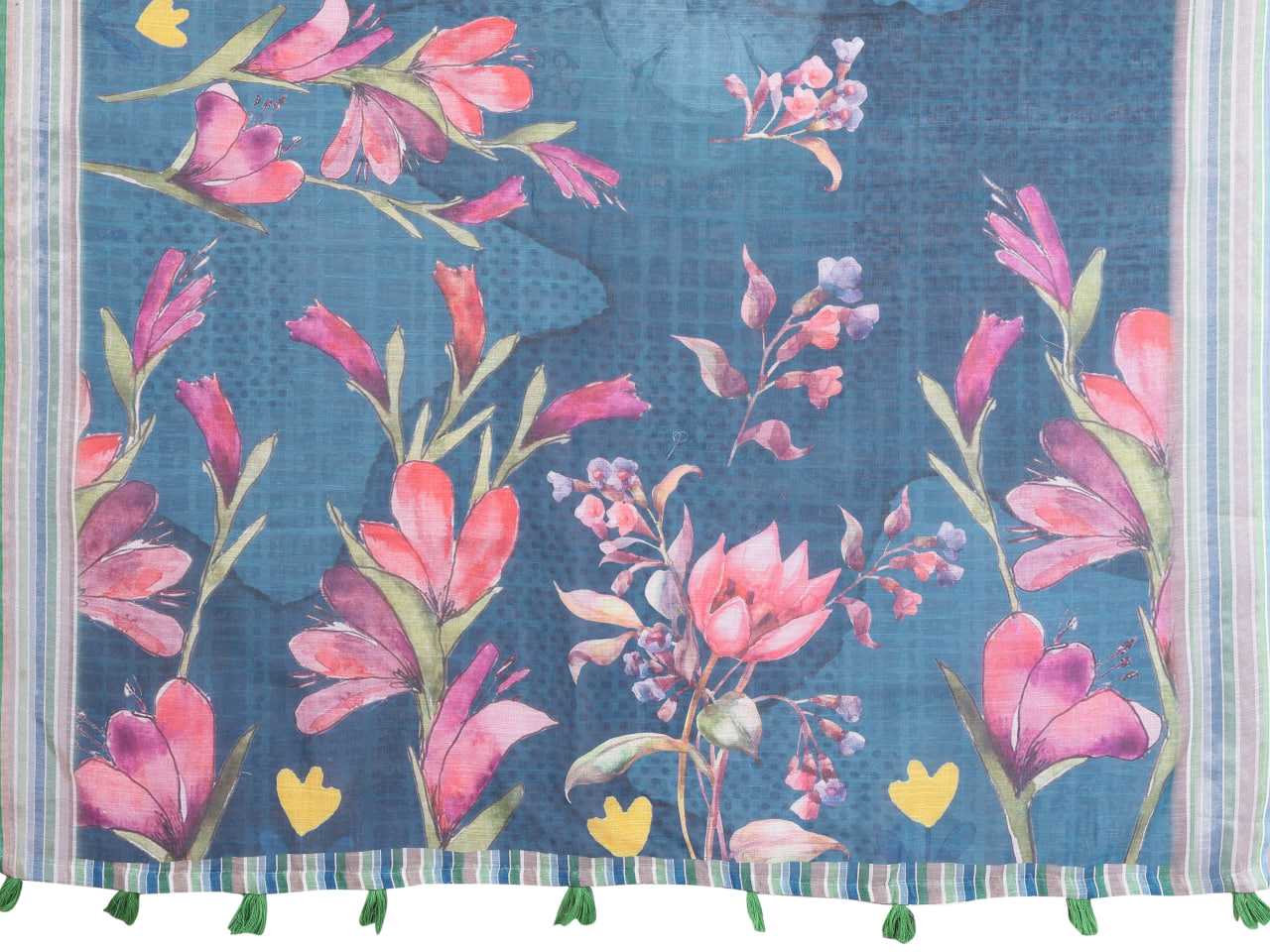 Printed Sarees - Cotton Linen Sarees BM51