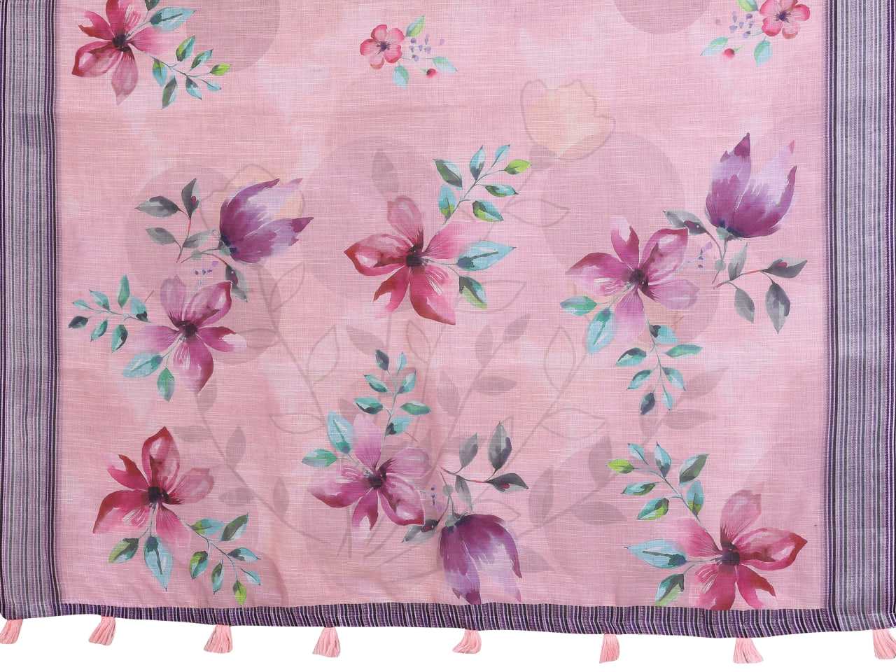 Printed Sarees - Cotton Linen Sarees BM49
