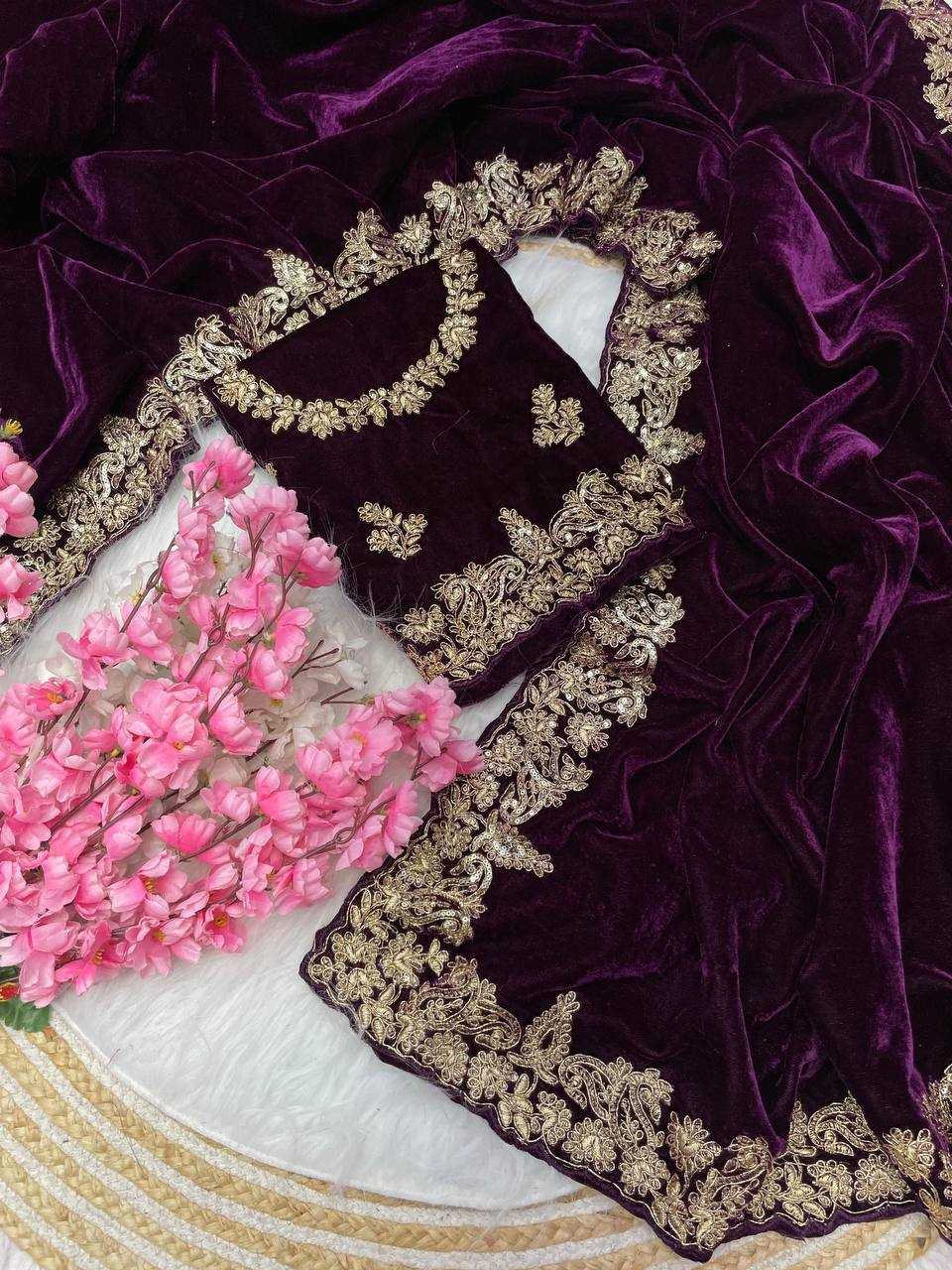 Velvet  Saree Bollywood BM14
